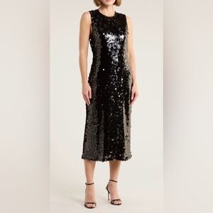 WAYF Sleeveless Sequin Midi Dress